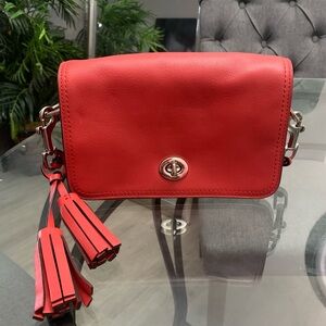 Coach 19914 Red Leather Crossbody Bag